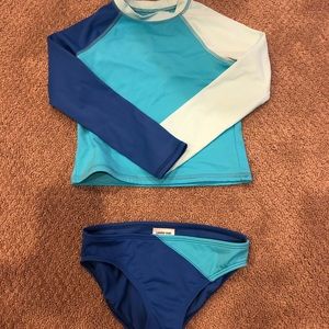 Girls Lands End Rash Guard Bathing Suit
